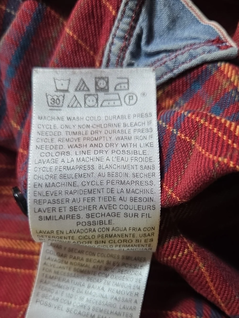 Levi's 100% Cotton Red Regular Fit Flannel Size M